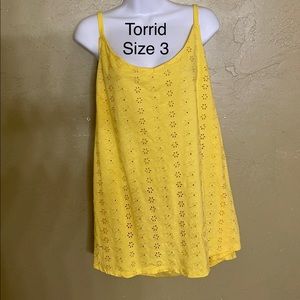 Torrid yellow Cami size 3